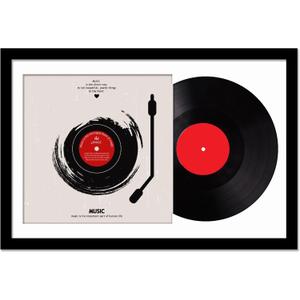 Fxojyvo Vinyl Record Frame for the Wall Display Album Cover, Black 16x24 Frame for any 12 Inch LP Record with Cover - 1 Pack/Black