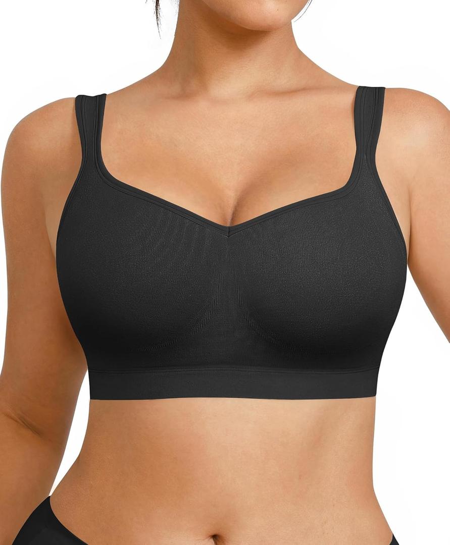 FeelinGirl Full Coverage Bras for Women No Underwire Push Up Seamless Everyday Bra Suitable for Large Bust Up to G Cup, XL