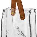 Glass Purse Vase for Flowers Clear Vases for Centerpieces Glass Bag Vase with Leather Handle Small Bag Vases for Decor Decorative Fish Bowl for Home Wedding Decor