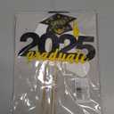 4 Pcs 2025 Graduate Cake Topper Black Glitter Congrats Grad Cake Topper Class of 2025 Cake Decor for 2025 Senior High School/College/University Happy 2025 Graduation Party Supplies Decorations, 2pack