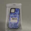 Flower Phone Case for iPhone 12/12 Pro - Slim Shockproof Hard Shell, 5ft Drop Protection, Cute Aesthetic Blue Hibiscus Pattern, Tough Protective Case for Women and Girl