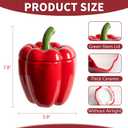Bell Pepper Food Storage Jar, Red Ceramic Cookie Jar with Lid, Unique Decorative Candy Container Jar, Kitchen Canister Decorations for Home Kitchen Special Housewarming Gift