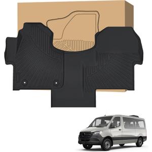 Peleus Floor Mats for Mercedes-Benz Sprinter 2500/3500 2025-2019,Only Fit Cargo Van,All Weather TPE Rubber Custom Fit Liners for 1st Row Bucket Seats,Mercedes-Benz Sprinter Accessories