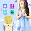 Gifts for 4 5 6 7 8 9 10 11 12 Year Old Girls, Handheld Karaoke Microphone for Kids Fun Toys for 4-13 Year Old Girls Birthday Gifts for 5-13 Year Old Girls Boys Teens - Gold