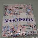 MASCOMODA Womens Tops Summer Boho Floral Short Sleeve Button Down Shirts Crewneck Loose Vacation Dressy Casual Work Blouses(Floral Pink Multicolored,Medium)