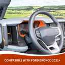 RAZPOY for Bronco Dashboard Panel Trim, Center Control Dash Board Cover Compatible with 2021-2024 Ford Bronco Interior Accessories, Orange (Not for 2025 Bronco, Not for Sport)