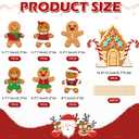 AnyDesign 48Pcs Christmas Cupcake Toppers with Sticks and Glue Point 7 Design Gingerbread Man Cupcake Toppers Cute Xmas Food Picks for Christmas Birthday Party Supplies Dessert Decorations