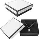 PTSGCAI 24 Pack Jewelry Gift Boxes - Necklace, Earring, Ring Boxes (Square, 3.5 x3.5 x1.2 Inches, Cotton Filled Cardboard Paper)