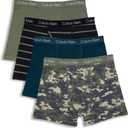 Calvin Klein Boys' Classic Cotton Stretch Boxer Briefs Underwear 4 Pack, Camostripe Pk, Medium