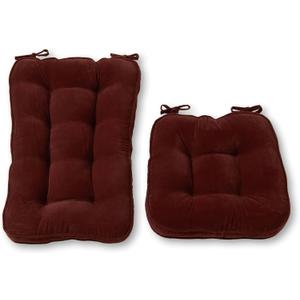 Greendale Home Fashions Hyatt Large Reversible 2-Piece Rocking Chair Cushion Set, Maroon