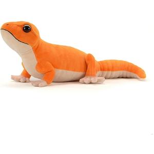 FRANKIEZHOU Realistic Fat-Tailed Gecko Stuffed Animal - Orange, 15.75" Lizard for Boys, Soft for Kids, Home Decor, Hugging Toy
