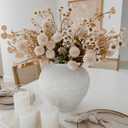 SilkSerenade Large White Round Vase for Flowers & Table Centerpieces - 11 Inch Rustic Textured Earthy Stone Look, Matte Big Vessel Decorative Arina Modern Farmhouse Wabi Sabi Decor Living Dining Room