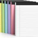 6 Pack Colored Legal Pads 8.5 x 11 College Ruled Paper Note Pads Narrow Ruled 50 Sheets per Notepad Perforated Writing Pad Durable Sturdy Back 8x11 Pads of Paper Pink Purple Blue Green White Yellow