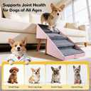 Dog ramp for Small Dogs, 2-in-1 Pet Steps & Ottoman - Foldable Dog ramp for Couch, Non-Slip Wooden Pet ramp for Puppy Senior Injured Dogs (Pink, XL(17.13H))