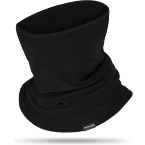GXCROR Winter Neck Warmer Fleece Neck Gaiter for Skiing Motorcycle Bike Jogging Running Outdoor Sports for Men & Women (Black)