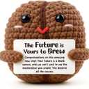 Heartfelt Gifting Inspirational Gift for Artist Writer, Creative Professional New Chapter Present for Her Him, The Future is Yours to Brew Keepsake, Handmade Crochet Decor for Graduation