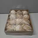 RoseCraft 12PCS Christmas Ball Ornaments, 3.14"/80MM Boho Shatterproof Linen Ornaments for Christmas Tree Hanging Decorations, for Home Rustic Party Farmhouse Xmas Decor.