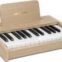Kids Piano Keyboard, Digital Piano for Kids, Music Educational Instrument Toy, Wood Toy for 3+ Girls and Boys (Oak, 25 Keys)