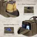 Duffle Bag for Travel, 50L Waxed Canvas Duffle Bag Vintage Travel Bag Overnight Bag with Shoes Compartment Men (Vintage Grey, Large-50L)