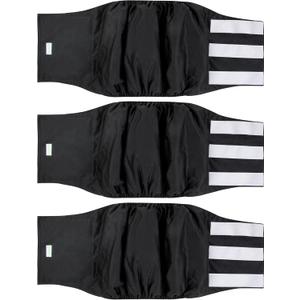 Wegreeco Washable Male Dog Belly Wrap - Pack of 3 - (Black, Black, Black, X-Large) (X-Large (22" to 27"))