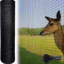 7x100ft Deer Fence Netting Animal Fence Barrier with 100 Zip Ties, Plastic Heavy Duty Mesh Fence Barrier Garden Protection Fencing for Snow, Poultry, Yard and Construction (Black, 7ftx100ft)