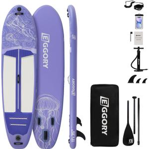 2 x Inflatable Paddle Board,Stand Up Paddle Board Set, Extra Wide SUP Board with Removable Fin, Floating Paddle, Hand Pump, Waterproof Phone Pouch,Traveling Board