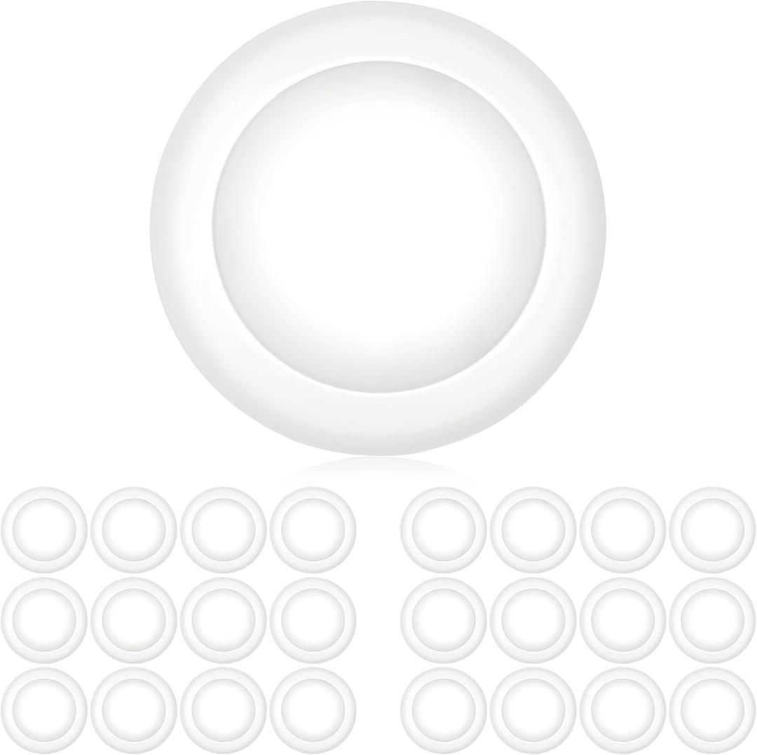 PARMIDA (24 Pack) 5/6 Inch Dimmable LED Disk Light Surface Flush Mount 15W, UL Listed, Recessed Retrofit Ceiling Disc Lights, Energy Star, Installs into Junction Box Or Recessed Can, 1050lm - 3000K