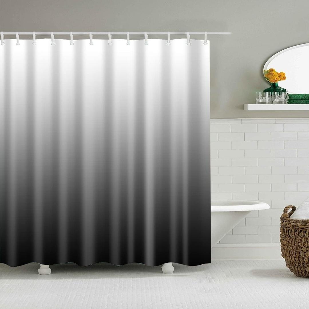 TIKABC Shower Curtain Liner, Grey Lightweight Shower Curtain Liners, Plastic Shower Curtains, 72x72 inch PEVA Shower Liner with 12 Grommet Holes 3 Magnetic Weights
