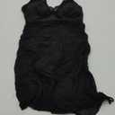 Blooming Jelly Women One Piece Swim Dress Tummy Control Swimsuits Slimming Mesh Sheer Sarong Wraps Bathing Suit (Small, Black)