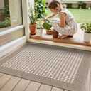 Ileading Indoor Door Mat 24" X 36" Absorbent Dog Muddy Paws Mat Low-Profile Entrance Small Runner Rug with Non-Slip Rubber Backing Machine Washable Inside Welcome Mat for Entryway,Kitchen(Beige)