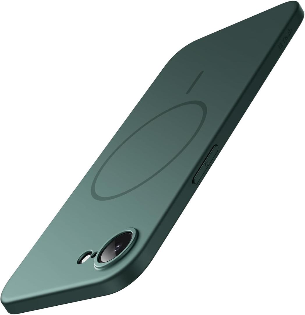 JETech Magnetic Slim Case for iPhone 17e (2026) / iPhone 16e Compatible with MagSafe, Camera Lens Full Protection, Ultra-Thin Lightweight Matte Finish Minimalist Phone Cover (Midnight Green)