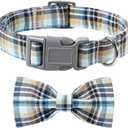 Lionet Paws Dog and Cat Collar with Bowtie Grid Collar Plastic Buckle Light Adjustable Collars for Small Medium Large Dogs, Size: X-Small (Pack of 1)
