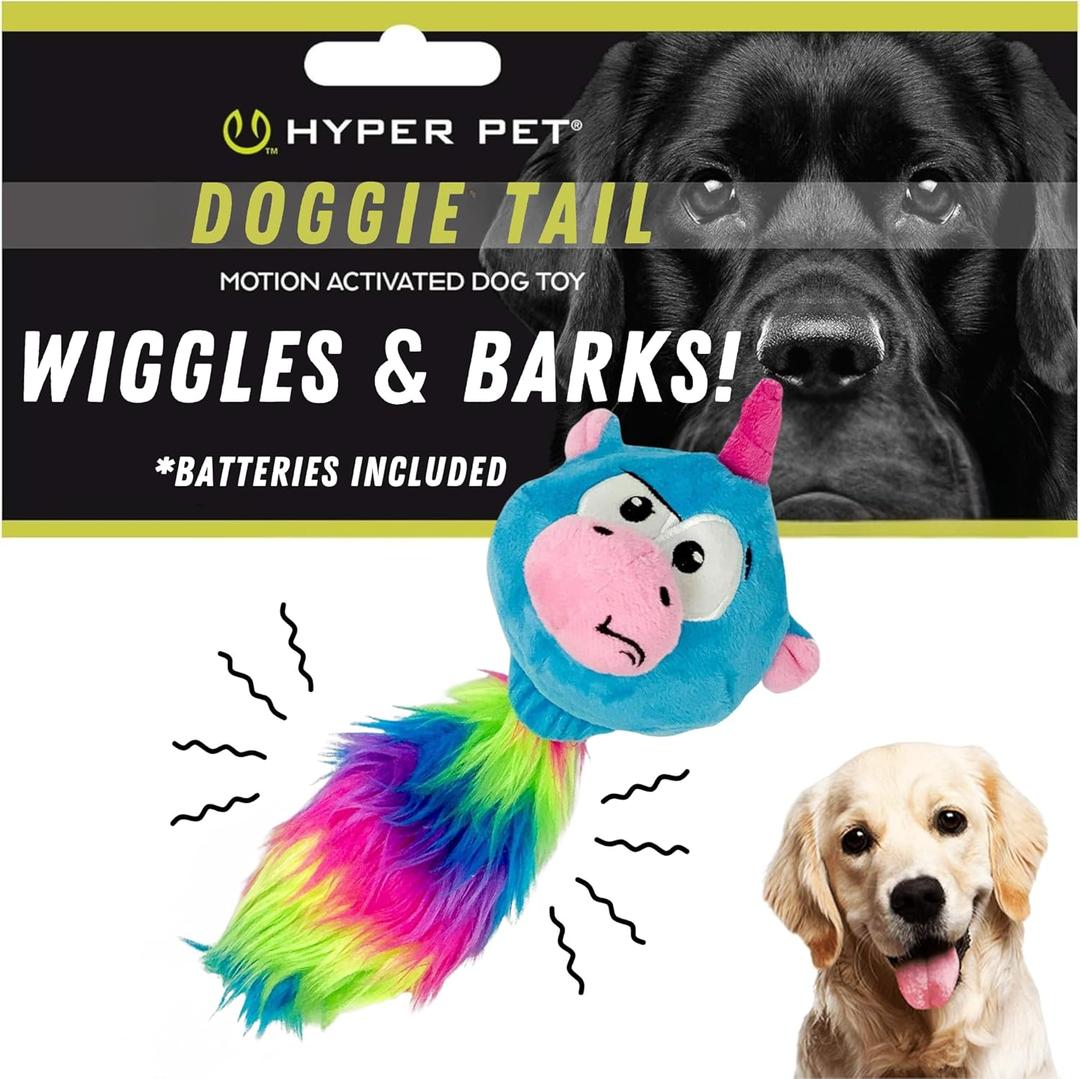 Hyper Pet Doggie Pal Unicorn Interactive Plush Dog Toys (Wiggles, Vibrates, and Barks  Dog Toys for Boredom and Stimulating Play) (Full Unit)