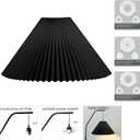 Pleated Black Lamp Shade for Arc/Arched Table Lamp/Floor Lamps Replacement spider lampshade-black 5.9"Top X 16.5"Bottom X 11"High, 16.5in