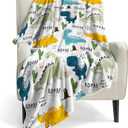 Kids Throw Blanket Super Cute Soft Flannel Blankets for Bed Sofa Living Room Cute Kid Blanket for Boy Girls Kids Baby Children Multicolor Gifts 60 x 50 Inches (Dinosaur1, 60"x50")