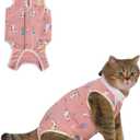 ANWA Cat Recovery Suit - Breathable Cat Onesie for Cats After Surgery Female, Kitten Surgery Recovery Suit Female Abdominal Wounds (Large, Alpaca)