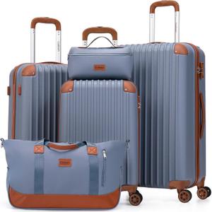 Cosbarn Luggage Sets 5 Piece Suitcases with Wheels, Suitcase Set ABS Hard Case Luggage with TSA Lock Spinner Wheels Durable Travel Luggage
