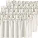 H.VERSAILTEX Blackout Valances for Windows,Kitchen Curtains Valances for Living Room/Bedroom/Bathroom Privacy Decorative Rod Pocket Short Window Valance Curtains, 52" W x 18,4 Panels, Ivory/Cream