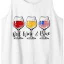 Red & Blue 4th of July Red White Blue Glasses Tank Top XL
