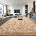 Pionblank 8x10 Rug for Living Room, Fuzzy Plush Large Area Rug, Fluffy Modern Shag Non Slip Soft Furry Carpet for Bedroom Kids Room Nursery Teens Dorm Home Decor, Camel