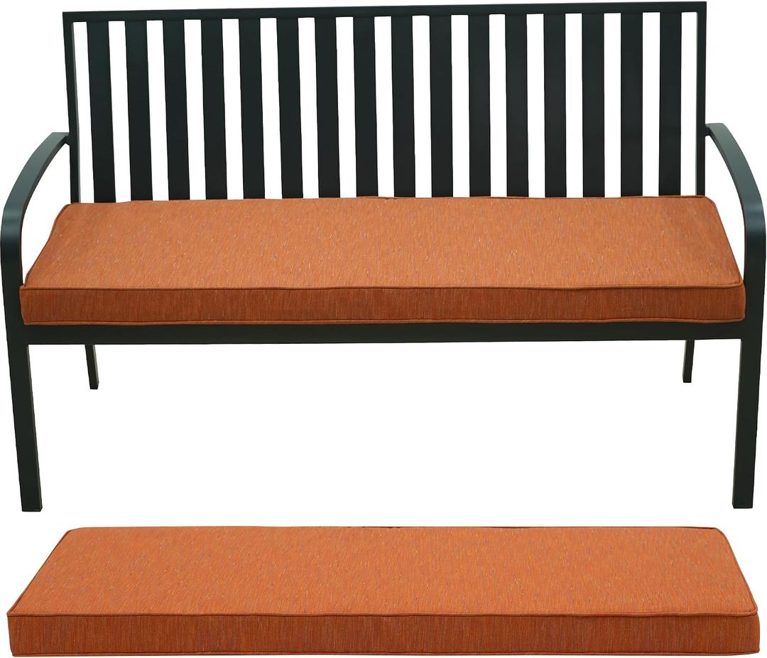 Outdoor Bench Cushion,Olefin Fabric Bench pad for Outdoor Furniture with Removable Cover,Rain-Proof and Fade Resistant for Garden Settee Porch Pads with Ties,42 x 18/48 x 18/59 x 18inch