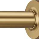 One-Piece Tension Curtain Rod 54-90 inch Brushed Gold Shower Curtain