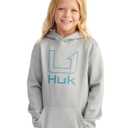 HUK Kids Coldfront+ Graphic Hoodie, Performance Fishing Hoodie for Kids, North Atlantic, X-Large
