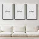 Large Framed Black and White Abstract Wall Art for Living Room, 3 Piece Big Modern Canvas Prints Paintings Artwork for Walls, Minimalist Abstract Art Pictures for Hallway, Office Wall Decor 24x36 In, 24" W x 36" H x 3Pcs