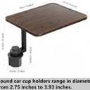 HZGAMER Wood Car Desk for Laptop, 360 Rotating Wood Cup Holder Table Tray for Drivers and Passengers, Car Accessories Compatible with Tesla Model Y/3/S, Ford F150/Explorer/Maverick & Most Vehicles