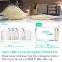 Ugotfeels Breastmilk Storage Container with L Shaped Separator Boards, Dividers Will Flatten Standing Breast Milk Bags in Organizer Bins Save Refrigerator Space | 2 Containers - Green