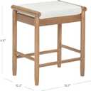 Nathan James Kirsten Scandinavian Backless Wooden Bar Stool, Boucle Bar Stool with Tapered Solid Wood Legs, Boucle/Light Brown