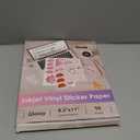 Koala Inkjet Printable Vinyl Sticker Paper for Inkjet Printer - 50 Sheets White Glossy Sticker Paper, Waterproof Sticker Printer Paper 8.5x11 Inch, Tear-Resistant, Removable