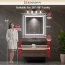 Keonjinn 28" x 36" Lighted Mirrors for Bathroom Wall, Frontlit & Backlit | Bluetooth Speaker, LED Mirror for Bathroom, HD Tempered Glass, Stepless Dimmable 3-Color Lights, Fast & Safe Defog CRI90+