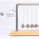 CERROPI Large Newtons Cradle Pendulum with 7 Balls, Physics Perpetual Motion Desk Toys for Office, Calm Down Fidgets, 50+ Sec Swingtime (Beech Base)